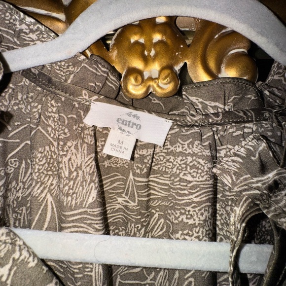 Entro Brown and Black Patterned boutique Blouse - Picture 2 of 6